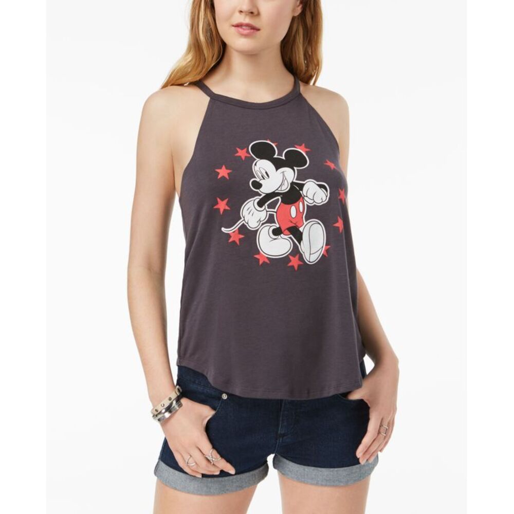 Hybrid Apparel Hybrid Juniors Mickey Mouse Graphic Print Halter Top